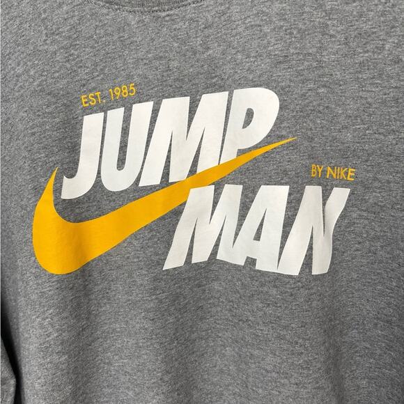 AIR JORDAN NIKE “Jump Man” Gray Crew Neck Short Sleeve T Shirt Men’s Size XLarge - Picture 3 of 7
